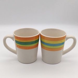 Alco Industries MCM Vintage Ceramic Mugs (Set of 2) Adorable Bright Colors